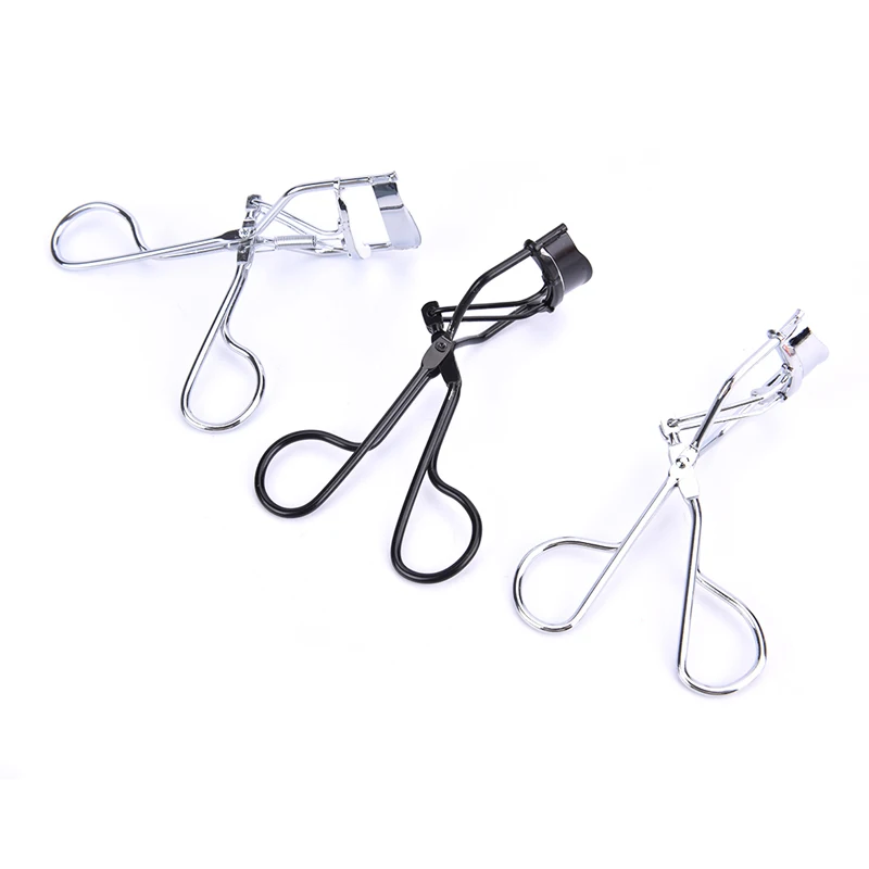 

Handheld Durable Portable Long Lasting Metal Silicone Strip Silver Eyelash Curler Clip Big Eye Cosmetic Tools Women Accessories
