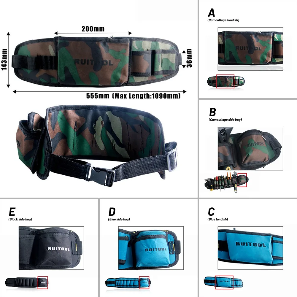 

1 Kit Tool Bag Belt Decoration Electrician Multifunctional Oxford Cloth