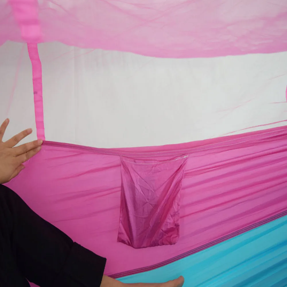 Подвесной гамак ультралегкий на 2 человек с москитной сеткой для походов и охоты