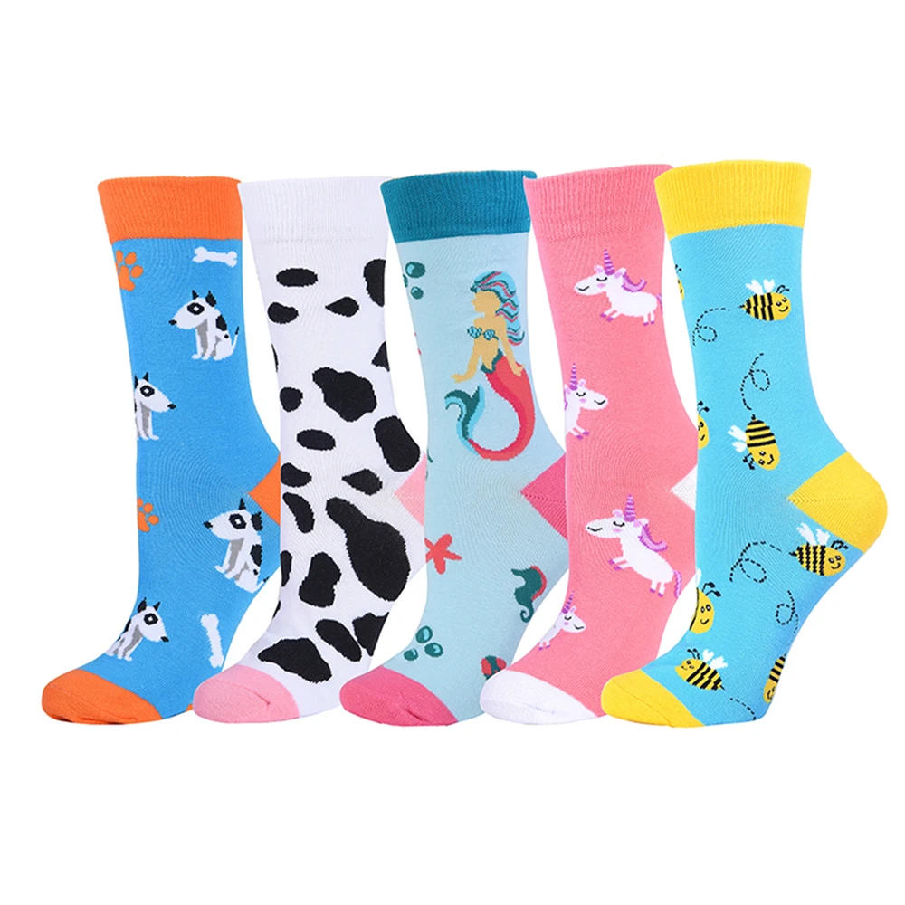 Модные мужские и женские Носки с рисунком клоуна фруктов лошади акулы ленивых