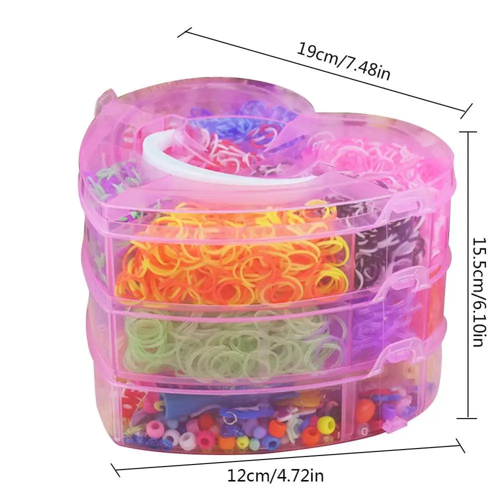 

Rubber Bands Loom DIY Weaving Tool Box Creative Set Elastic Silicone Bracelet Kit Kids Toys for Children Girls Gift 5 10