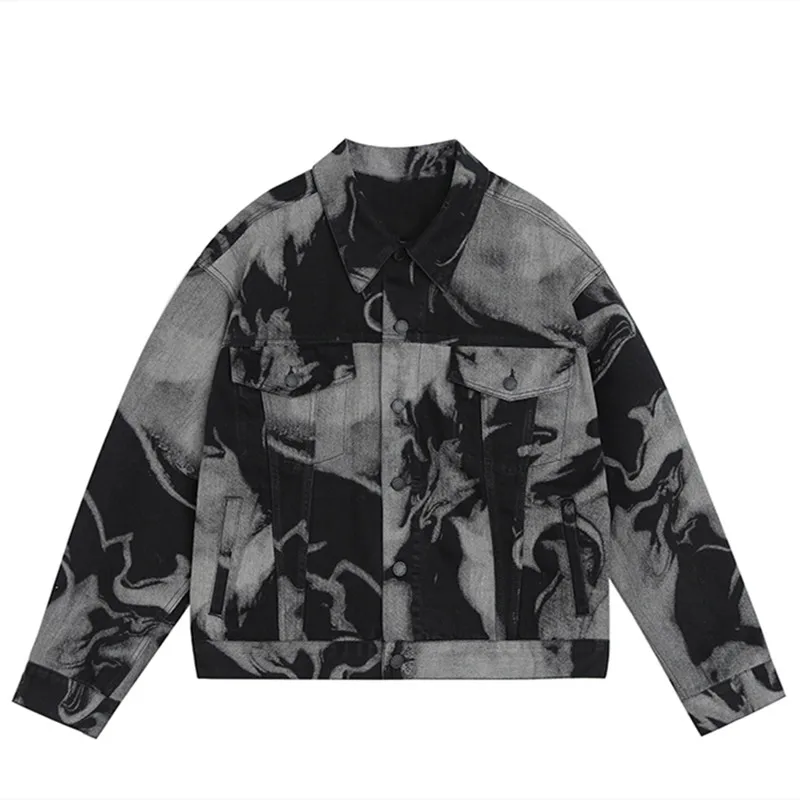 

Женский джинсовый топ контрастной расцветки, винтажный офисный однобортный свободный жакет в Корейском стиле с отложным воротником, осень