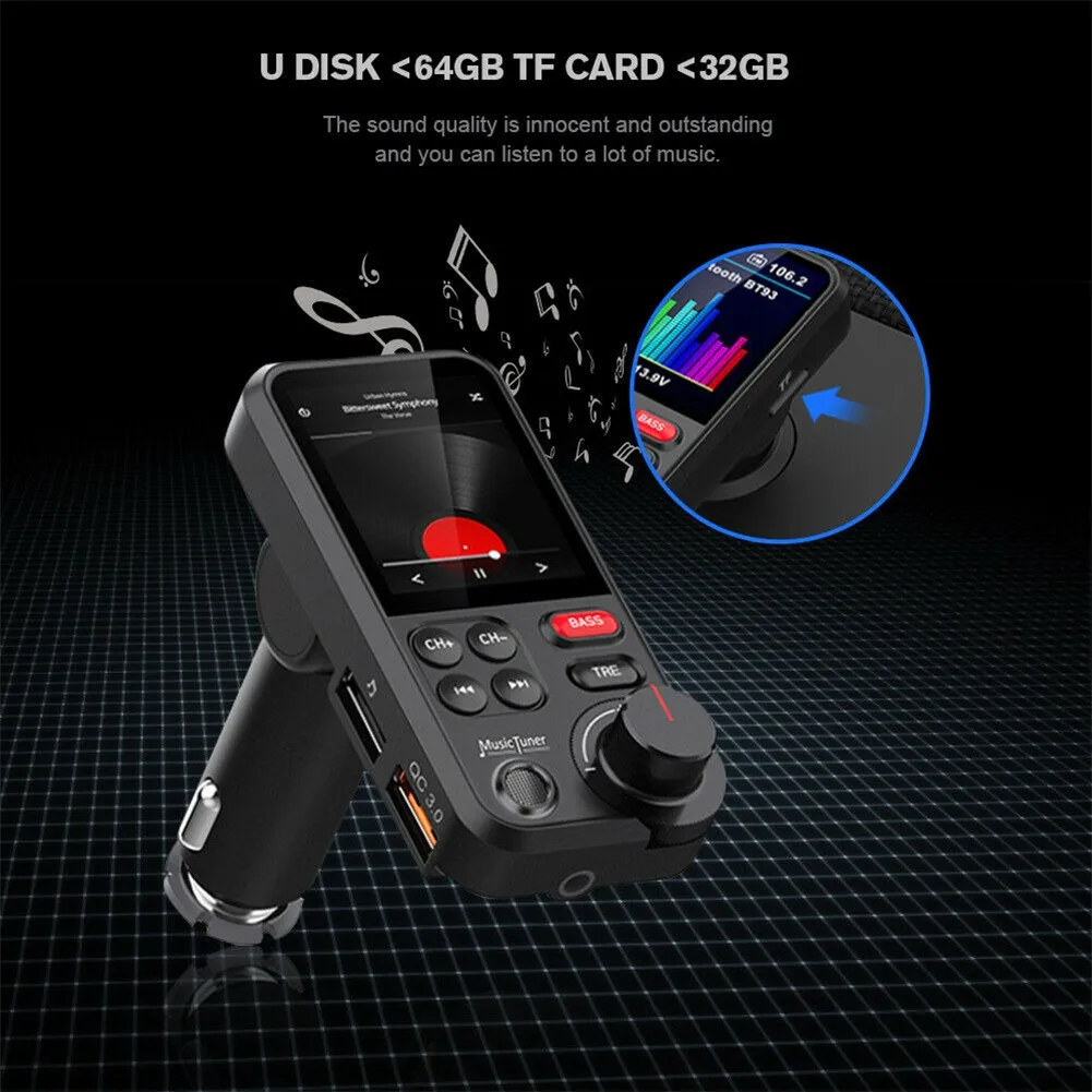 

1 шт., автомобильный FM-передатчик с поддержкой Bluetooth 5,0
