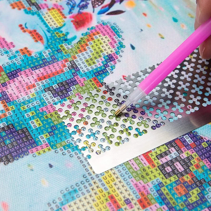 

3 Square and Round Painting Tool Rulers with 3 Fixation Tools DIY Drawing Ruler Grids for Full and Partial Drilling