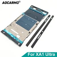 aocarmo middle frame chassis bezel board with adhesive aluminum side strip for sony xperia xa1 ultra g3221 g3212 g3226 xa1u