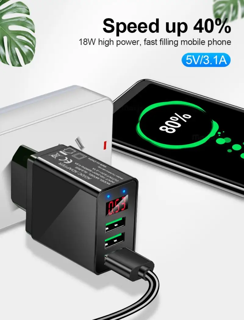 QC 3 0 US EU Plug Быстрая Зарядное устройство настенный адаптер зарядного устройства USB