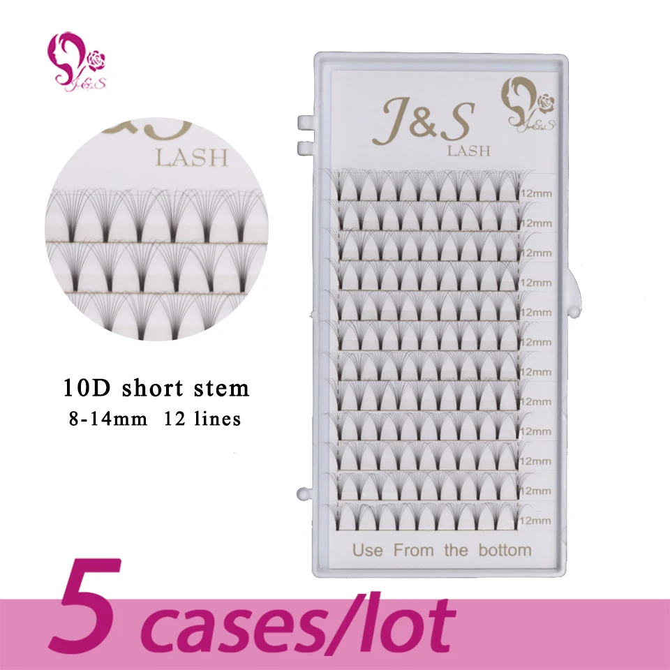 5 лотков/лот 10D готовые вееры для наращивания ресниц с коротким стержнем | Красота