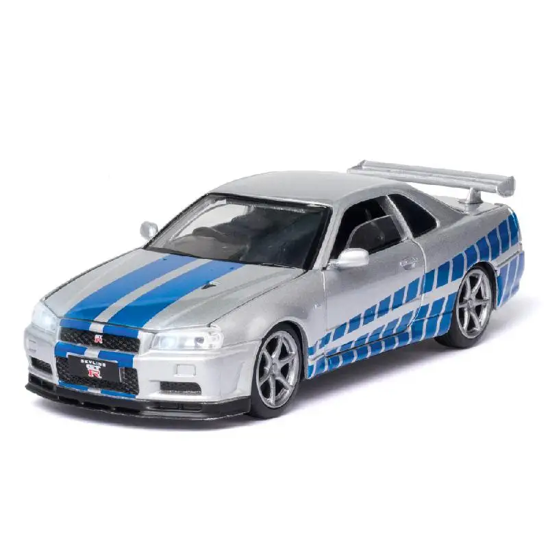 Модель литая автомобиля Nissan Skyline GTR R34 в масштабе 1:32 модель из сплава креативное