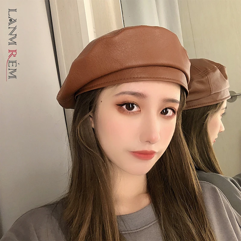 LANMREM берет шапки для женщин 2022 осень зима модная шапка винтажная однотонная