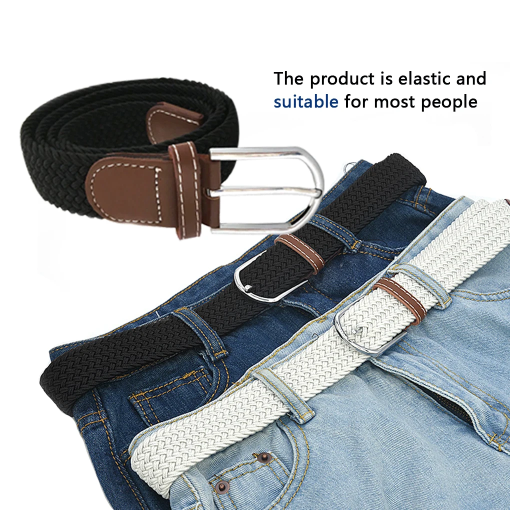 High Quality Elastic Adjustable Waistband Canvas Knitted Buckle Belt Women Anti-allergy for Climbing Hunting Outdoor |