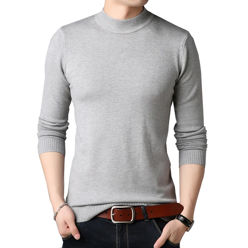 

TFETTERS Men Brand Sweater Autumn slim Sweaters Men Casual Solid Color Turtelneck Sweater Youth Knitwear Plus Size M-4XL
