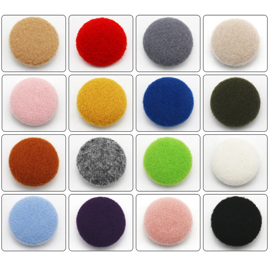 10 шт Плюшевые круглые пуговицы обруч тканевый воротник на пуговицах для