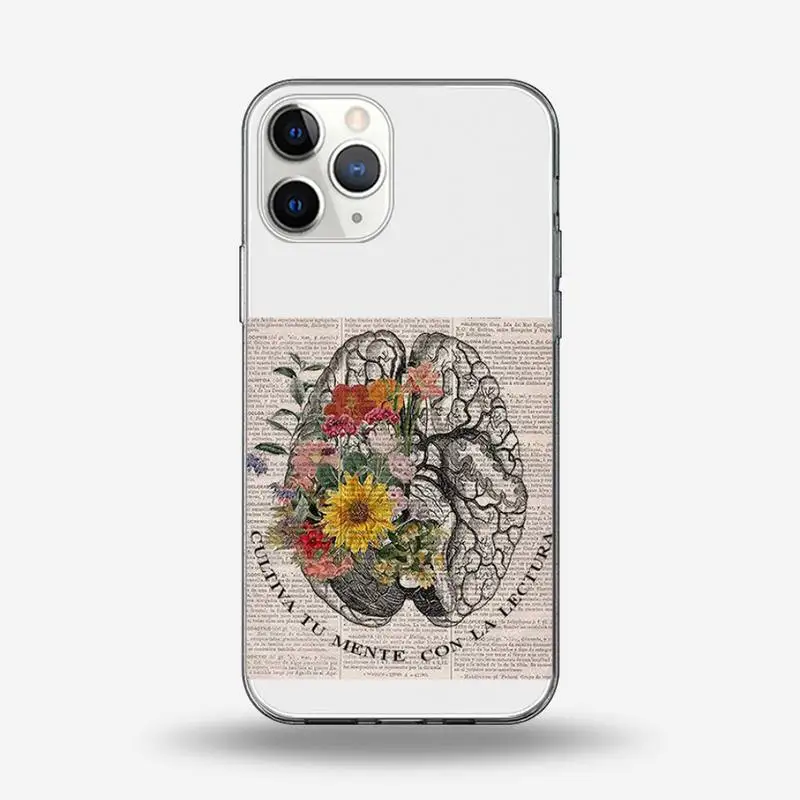 

Human anatomy organ newspaper Phone Case Transparent for iPhone Samsung S 11 12 6 7 8 9 10 20 Pro X XS Max XR Plus lite