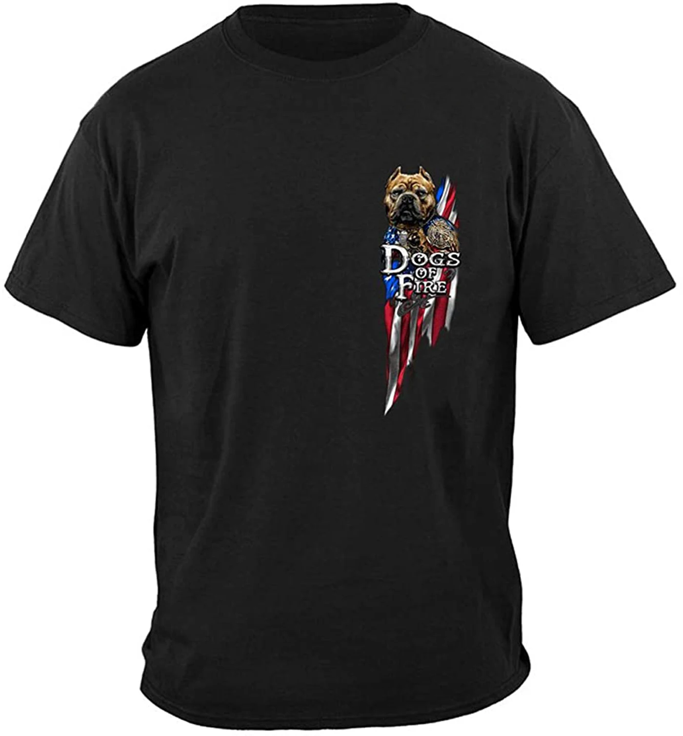 

Firefighter Pit Bull Tattoo American Flag Men's T-Shirt Summer Cotton Short Sleeve O-Neck Unisex T Shirt New S-3XL Gift Tee
