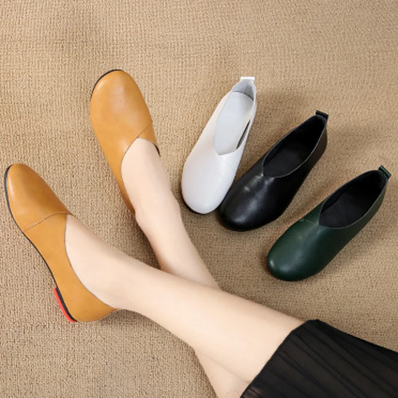 

Flats Spring Autumn Fashion Round Toe Single Shoes Female Flat Bottom Shallow Mouth women's Shoes