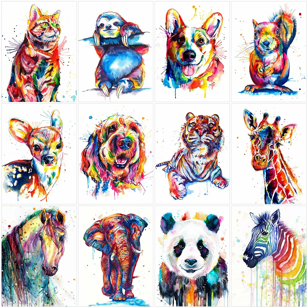 

MomoArt DIY Diamond Mosaic Tiger Animal Full Drill Square Diamond Embroidery Dog Needlework Mosaic Cross Stitch Wall Decor