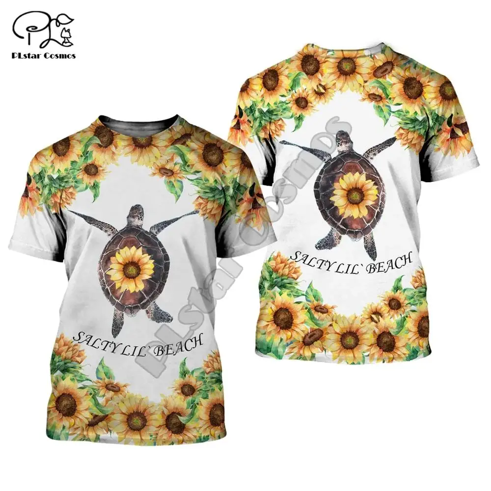 

PLstar Cosmos 3DPrint Polynesian Sea Turtle Tattoo Hibiscus Harajuku Streetwear Native Unisex Funny Tshirts Short sleeve -a3