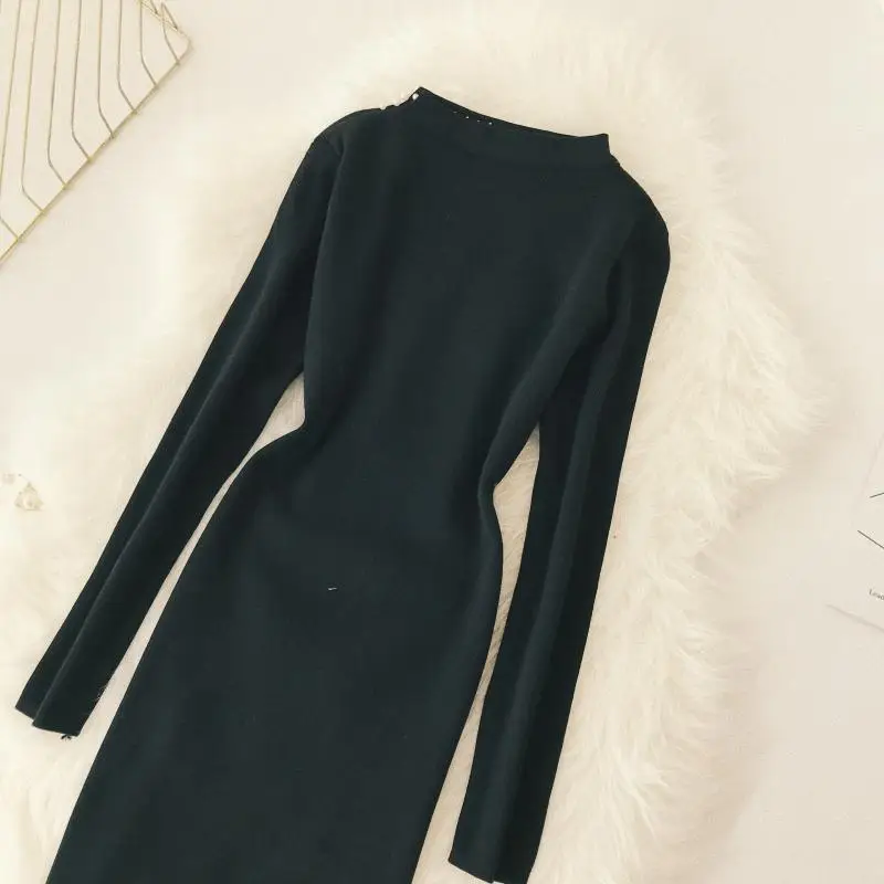 MUMUZI Платье женское элегантный стиль Хепберн ветер черные платья 2019 Осень Новые