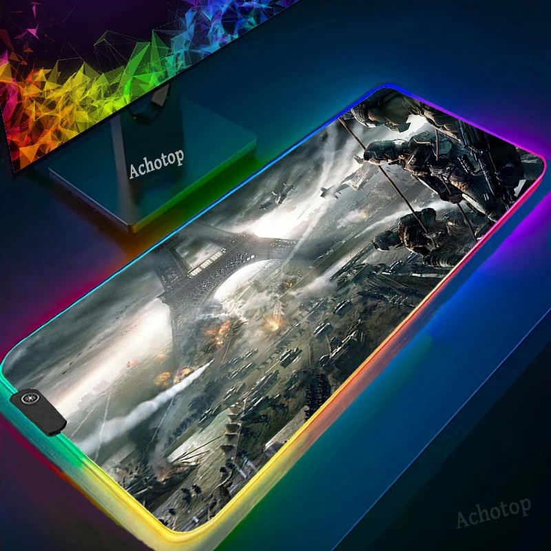 

RGB Large Mouse Pad Gaming Mouse Pad mats Call Of Duty Gamer Computer Mousepad Led Backlight Carpet XXL Keyboard Desk Mats XXL