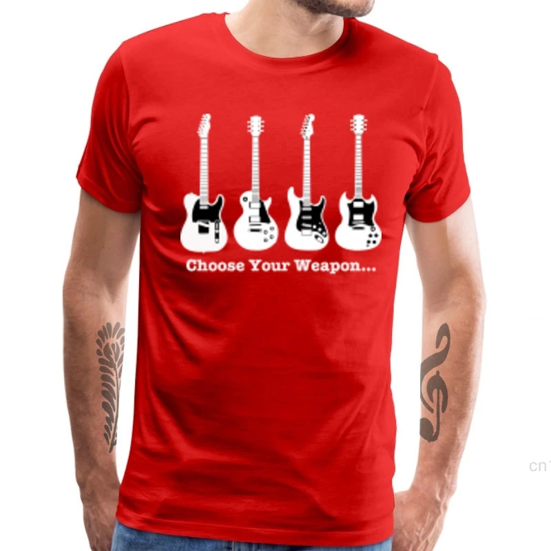 wählen sie ihre waffe t shirt männer band tees elektrische gitarre drucken tops t shirt einfache hip hop streetwear 100 baumwolle stoff cami