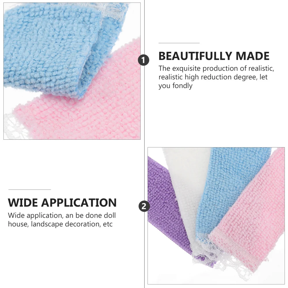 

4Pcs Miniature Bath Towels DIY Decorations Mini Towel Adornments (Random Color)