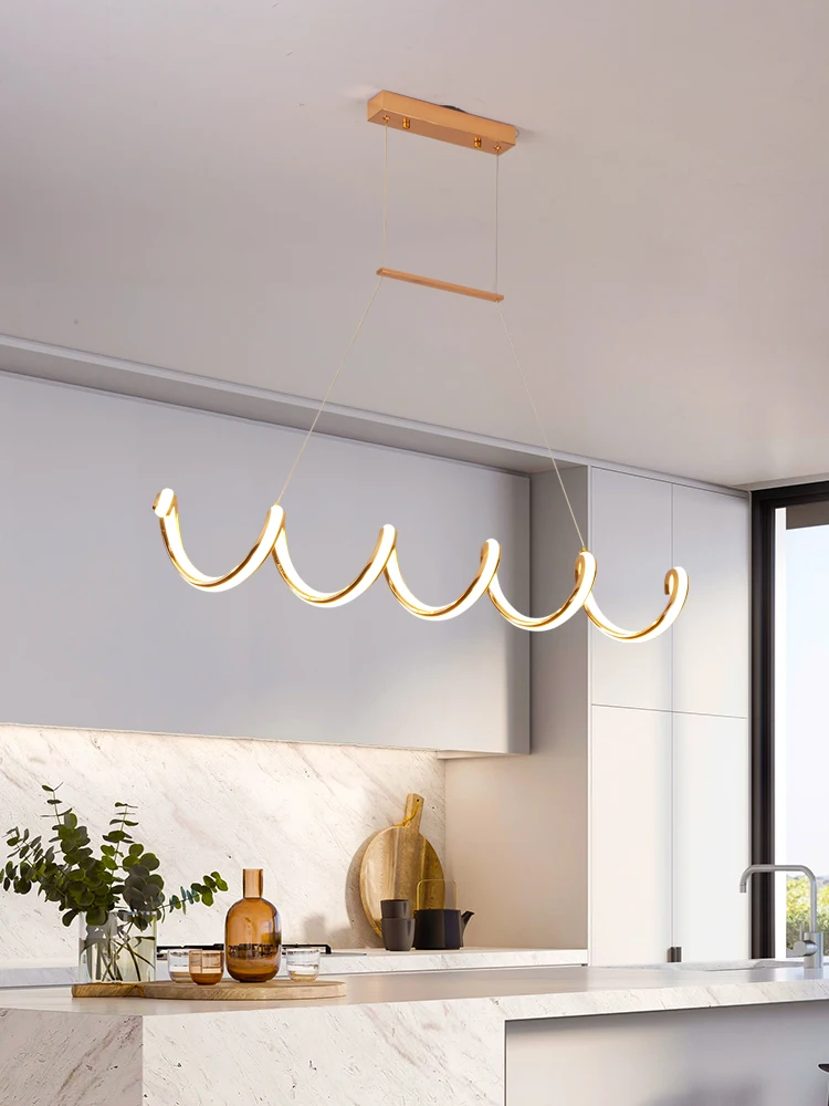

Postmodern Designer Led Restaurant Chandelier Creative Wave-shaped Coffee Shop Model Room Bar Counter Office Area Study Room