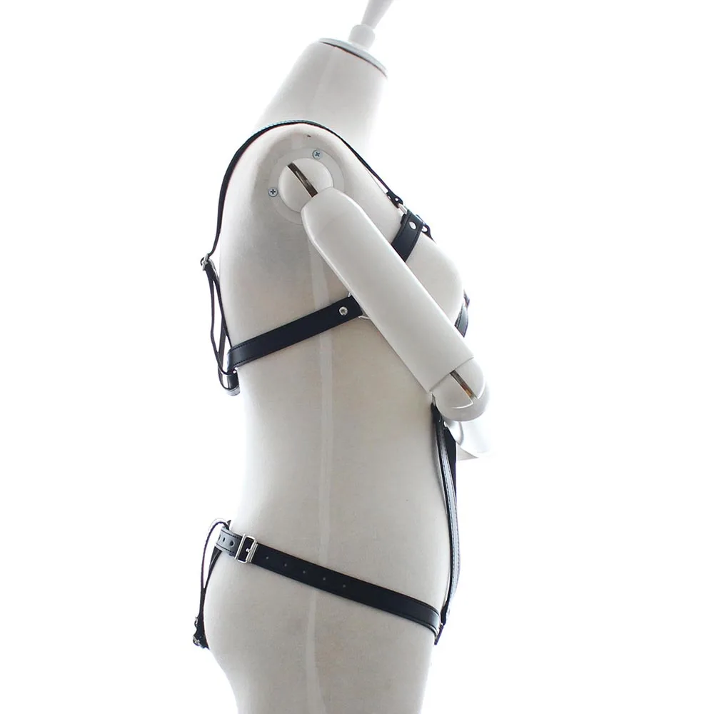 Сексуальное женское бикини из искусственной кожи с ремешком без чашечек боди