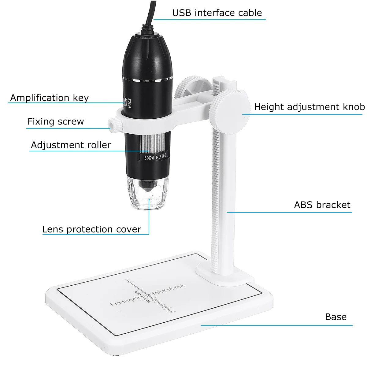 Цифровой USB микроскоп профессиональный эндоскоп с 8 светодиодами и подъемной