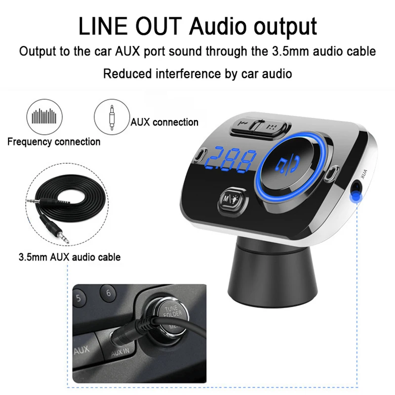 Bc49Bq Bluetooth Автомобильный Mp3 плеер беспроводное автомобильное зарядное устройство