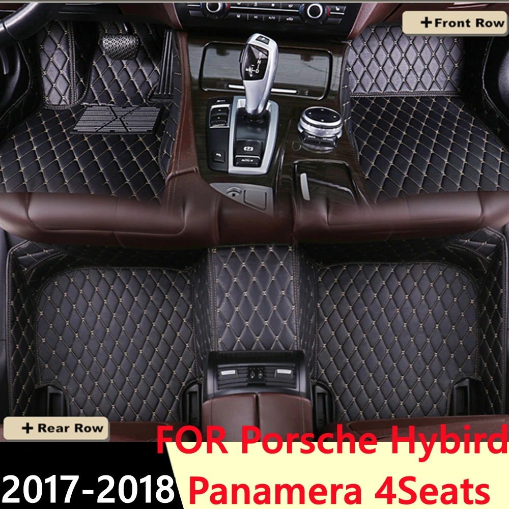 

SJ ALL Weather Custom Fit Car Floor Mats Front & Rear FloorLiner Styling Carpet Mat For Porsche Panamera 4Seats hybird 2017 2018