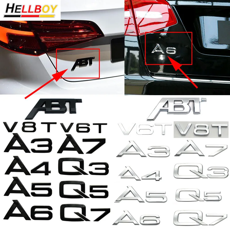 

Car Trunk Emblem Badge Decal Sticker For Audi Q7 4L 4M Q5 Q3 A3 8V 8P A4 B7 B8 A5 B9 A6 C6 A7 C8 A8 Sline S1 S3 S4 S5 S6 RS3 RS4