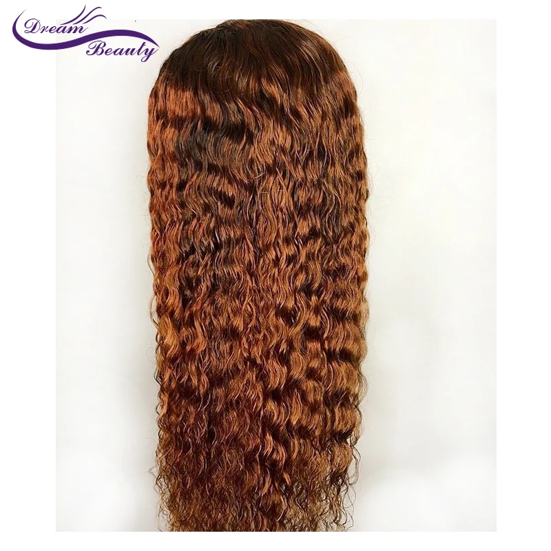 Dream beauty кудрявые предварительно сорванные парики из человеческих волос 13*4 с волосами младенца Remy бразильские парики шнурка спереди