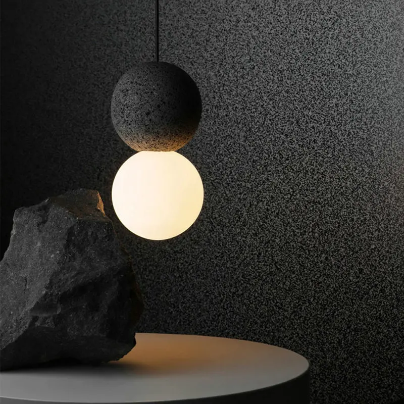 Minimalist Modern Design Black Pink Glass Ball LED Pendant Light for Bedroom Dining Living Room Restaurant Counter Nordic Decor | Освещение
