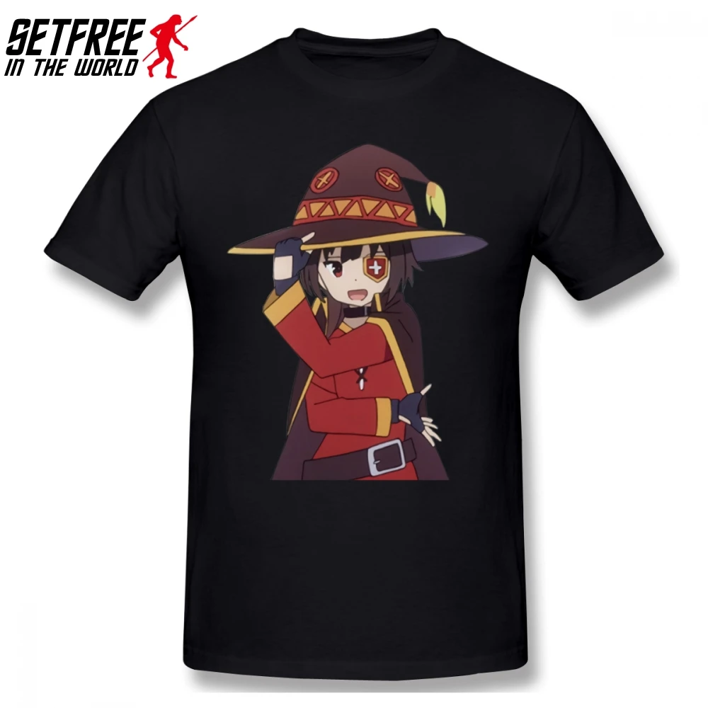 Мужская футболка с коротким рукавом Megumin хлопковая Футболка оверсайз круглым
