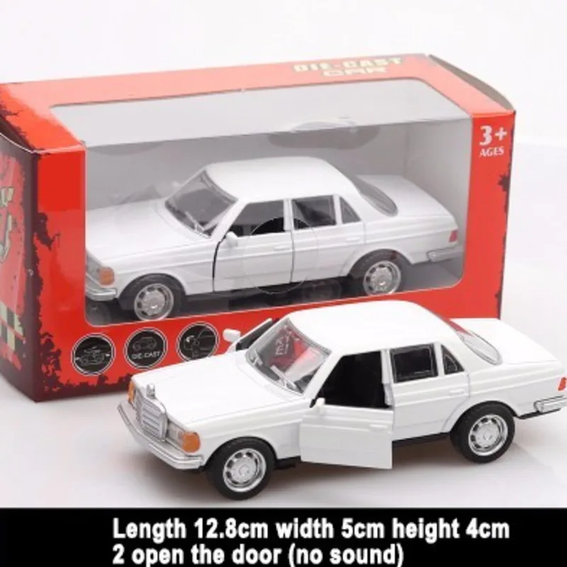 

1/36 Boxed Simulation Model Car Toy Mercedes Benz E-class W123 Classic Car Retro Cars Pull Back Bugatti Model 2 doors Opened