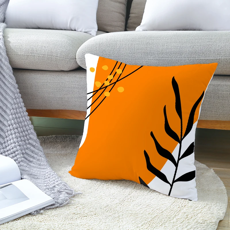 

Orange Geometric Abstract Pattern Sunset And Dusk Landscape Peach Skin Material Pillowcase Colorful Fashion Home Decoration