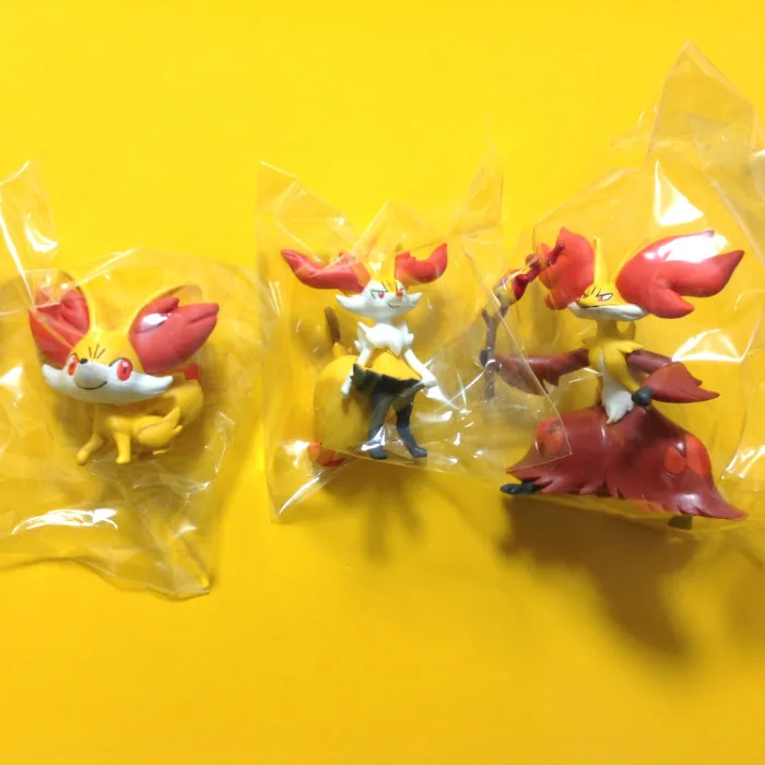 TAKARA TOMY Pokemon Cartoons Anime Figure Delphox Braixen Fennekin Pocket Monsters Action Figures Hand-made Model Toys Kids Gift | Игрушки и
