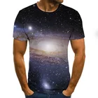 Футболка мужская с 3D рисунком Galaxy space, Повседневная модная рубашка с коротким рукавом и принтом, уличная одежда, лето