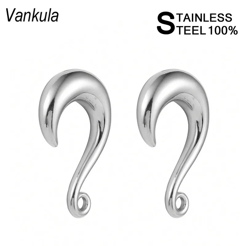 steel Vankula 2шт 316L нержавеющая сталь спиралевидый ушной наконечник измерительные приборы PVD покрытие ушной Туннель Вилки растяжения подвески для ушей вес 4 мм 6 мм 8 мм - Окраска металла: steel