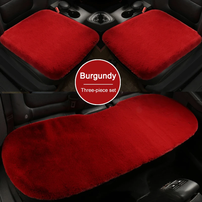 Offerte 3 Pz/set Faux Della Pelliccia Del Coniglio Copertura Di Sede Dell'automobile Auto Carino Fodere Per Cuscini Sedile Peluche Coperture Seggiolino Auto Protezione Zerbino Car Interior Accessori