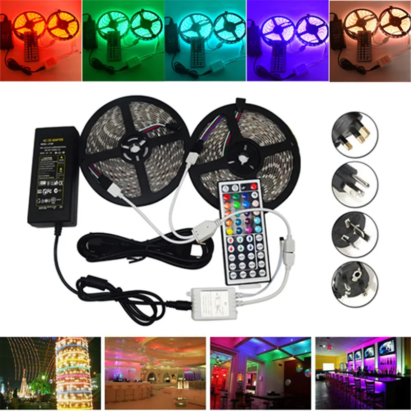 CLAITE 2 шт. 5M 60W 5050 RGB 600 светодиодный свет полосы Питание Водонепроницаемый