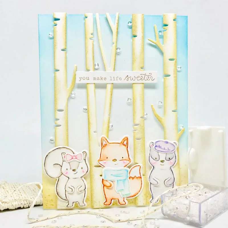 Металлические штампы QWELL в виде ствола дерева для скрапбукинга и изготовления