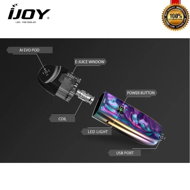 Оригинальный IJOY AI EVO Pod стартовый набор 1100 мАч батарея 20 Вт с картриджем 2 8 мл
