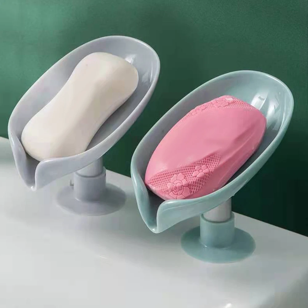 

Leaf Shape Soap Holder Bathroom Shower Storage Box Punch-Free Dish Plate Tray Bathroom Soap Holder Case Supplies Gadgets