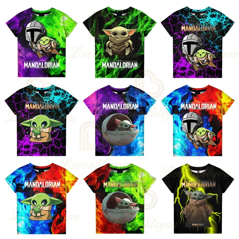 Футболки с изображением малыша Йоды из мультфильма мандалор | Мужская одежда