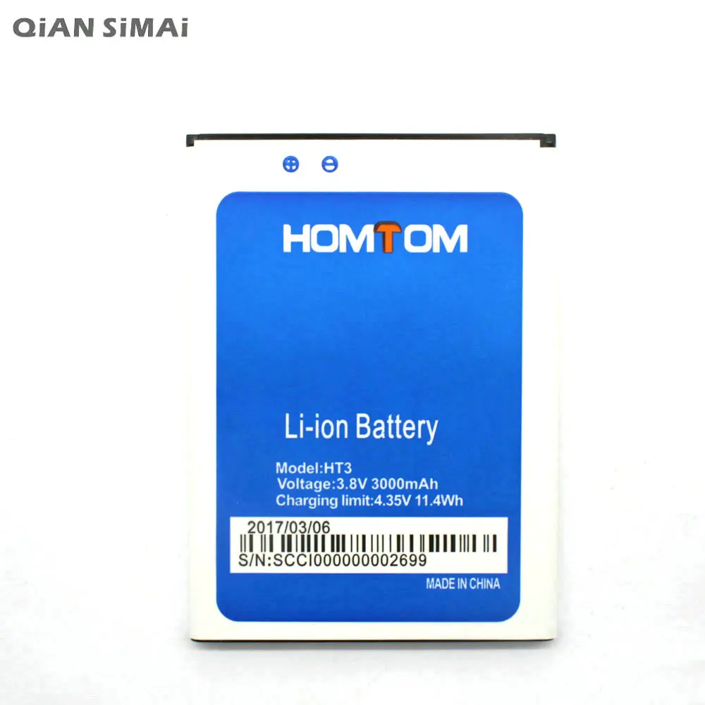 QiAN SiMAi High Quality HOMTOM HT3 3000mAh Battery Replacement For Mobile phone + Tracking Code |