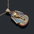 В стиле панк; Цвет серебристый, золотой Цвет Древнего Египта фараона Тутанхамона кулон ожерелье кубинская цепь из нержавеющей стали для мужчин в стиле хип-хоп с украшениями