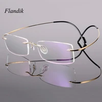 rimless titanium alloy reading glasses anti blue ray ultralight men women frameless prescription presbyopia glasses
