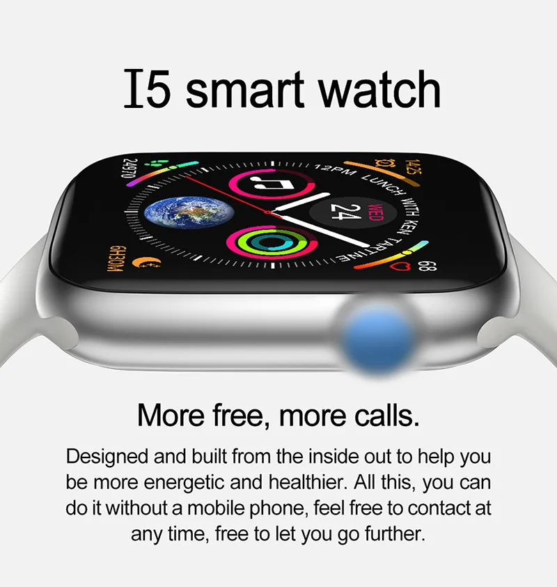 I5 для Apple Watch Монитор Сердечного Ритма Смарт-часы водонепроницаемые фитнес-трекер кровяное давление вызов Smartwatch для iOS Android