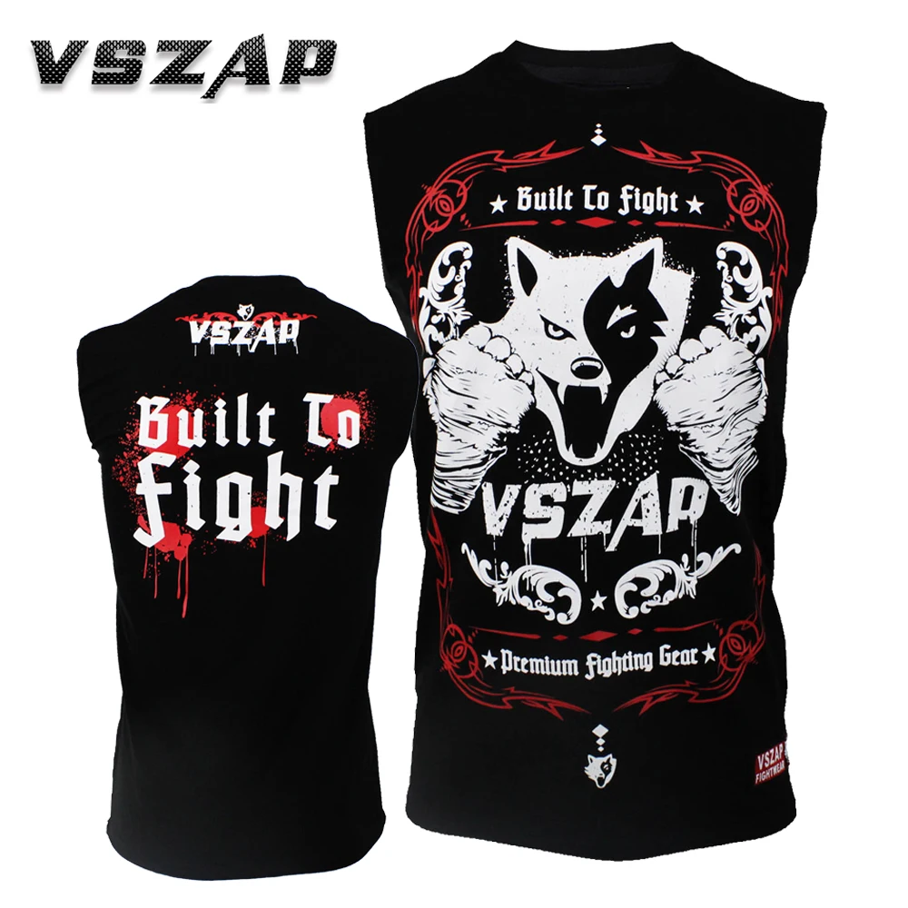

VSZAP BUILT 2 FIGHT Sleeveless vest T-shirt MMA FIGHT FIGHT fitness Boxing mixed training breathable sports man
